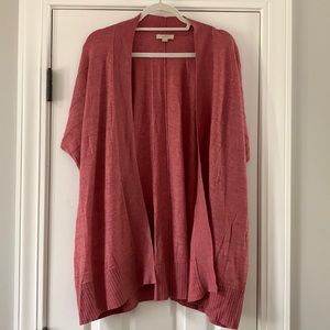 Loft Deep Mauve/Pink Lightweight Short Sleeve Poncho